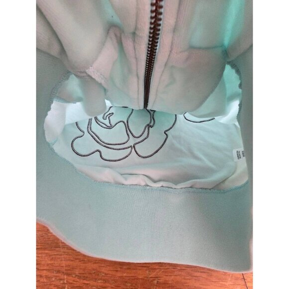 Guess Jeans Floral Long Sleeve Full Zip Hoodie Light Blue S/P A001163 - Picture 10 of 12